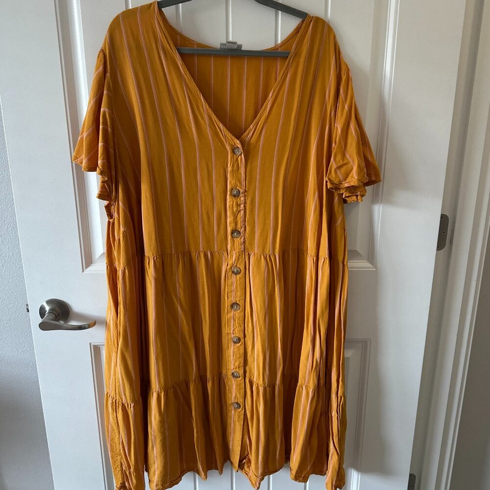 Ava & Viv - Striped Tiered Swing Dress